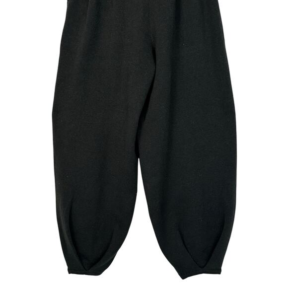 Free People Beach Freya Knit Sweater Pants Black Linen Blend High Waist Size M - Picture 9 of 11